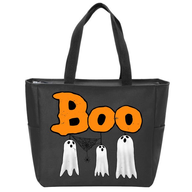 Boo Hanging Ghost Cute Funny Halloween Party Zip Tote Bag