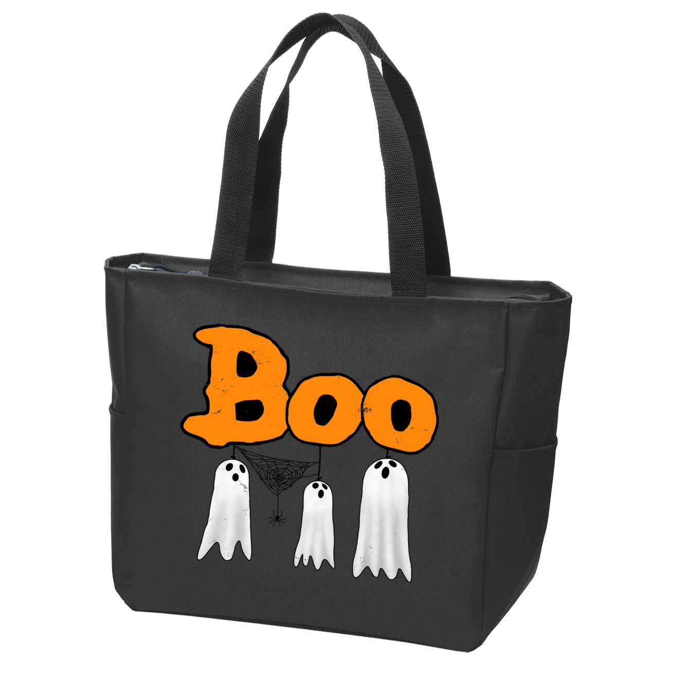 Boo Hanging Ghost Cute Funny Halloween Party Zip Tote Bag