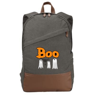 Boo Hanging Ghost Cute Funny Halloween Party Cotton Canvas Backpack