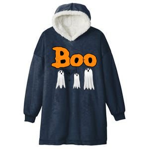 Boo Hanging Ghost Cute Funny Halloween Party Hooded Wearable Blanket