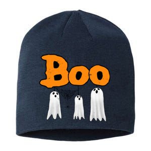 Boo Hanging Ghost Cute Funny Halloween Party Sustainable Beanie