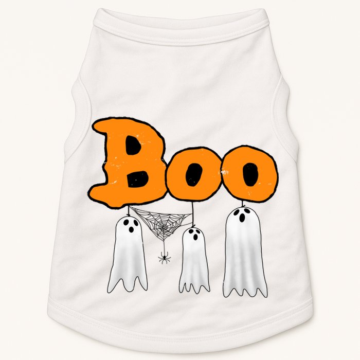 Boo Hanging Ghost Cute Funny Halloween Party Doggie Tank