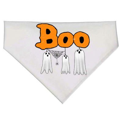 Boo Hanging Ghost Cute Funny Halloween Party USA-Made Doggie Bandana