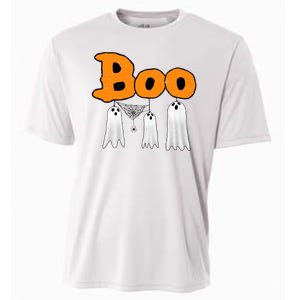 Boo Hanging Ghost Cute Funny Halloween Party Cooling Performance Crew T-Shirt