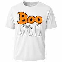 Boo Hanging Ghost Cute Funny Halloween Party Cooling Performance Crew T-Shirt
