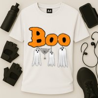 Boo Hanging Ghost Cute Funny Halloween Party Cooling Performance Crew T-Shirt