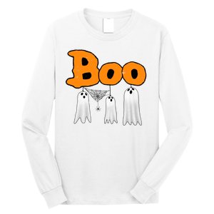 Boo Hanging Ghost Cute Funny Halloween Party Long Sleeve Shirt