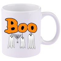 Boo Hanging Ghost Cute Funny Halloween Party 11oz C Handle Ceramic Mug