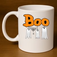 Boo Hanging Ghost Cute Funny Halloween Party 11oz C Handle Ceramic Mug