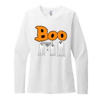 Boo Hanging Ghost Cute Funny Halloween Party Womens CVC Long Sleeve Shirt