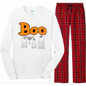 Boo Hanging Ghost Cute Funny Halloween Party Long Sleeve Pajama Set