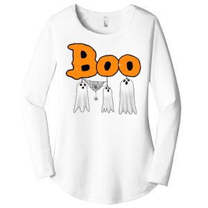 Boo Hanging Ghost Cute Funny Halloween Party Women's Perfect Tri Tunic Long Sleeve Shirt