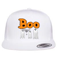 Boo Hanging Ghost Cute Funny Halloween Party Flatbill Hat