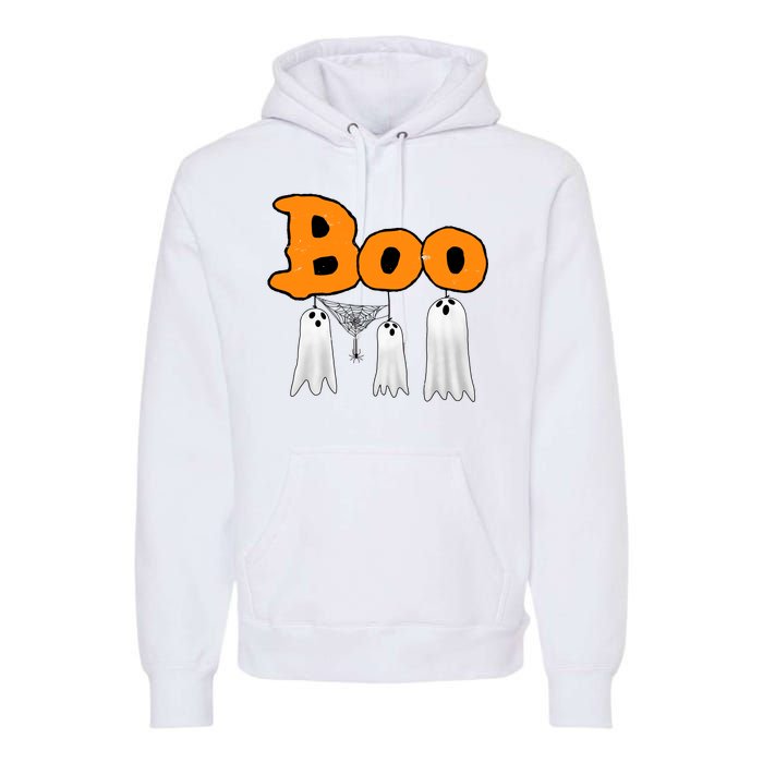 Boo Hanging Ghost Cute Funny Halloween Party Premium Hoodie