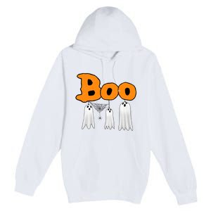 Boo Hanging Ghost Cute Funny Halloween Party Premium Pullover Hoodie