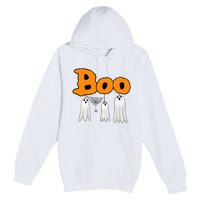 Boo Hanging Ghost Cute Funny Halloween Party Premium Pullover Hoodie