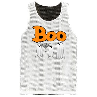 Boo Hanging Ghost Cute Funny Halloween Party Mesh Reversible Basketball Jersey Tank