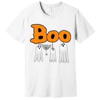 Boo Hanging Ghost Cute Funny Halloween Party Premium T-Shirt