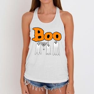 Boo Hanging Ghost Cute Funny Halloween Party Women's Knotted Racerback Tank