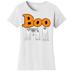 Boo Hanging Ghost Cute Funny Halloween Party Women's T-Shirt