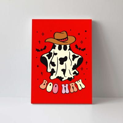 Boo Haw Ghost Western Cowboy Cowgirl Funny Halloween Spooky Canvas