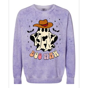 Boo Haw Ghost Western Cowboy Cowgirl Funny Halloween Spooky Colorblast Crewneck Sweatshirt