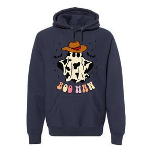 Boo Haw Ghost Western Cowboy Cowgirl Funny Halloween Spooky Premium Hoodie