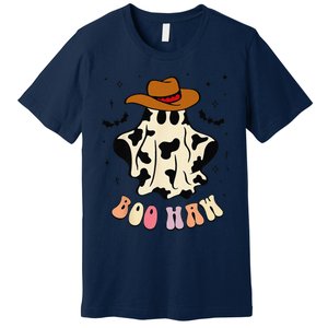 Boo Haw Ghost Western Cowboy Cowgirl Funny Halloween Spooky Premium T-Shirt