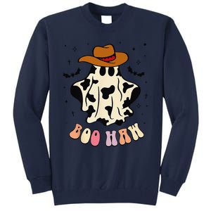 Boo Haw Ghost Western Cowboy Cowgirl Funny Halloween Spooky Tall Sweatshirt