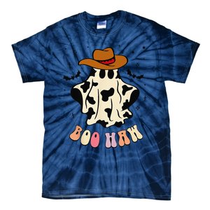 Boo Haw Ghost Western Cowboy Cowgirl Funny Halloween Spooky Tie-Dye T-Shirt