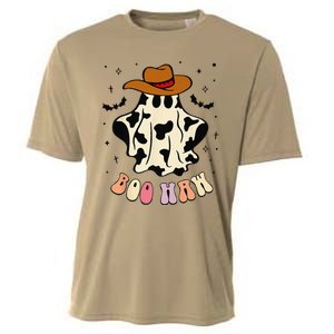 Boo Haw Ghost Western Cowboy Cowgirl Funny Halloween Spooky Cooling Performance Crew T-Shirt