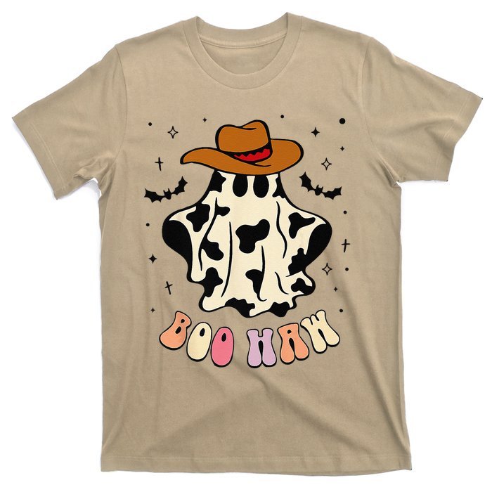 Boo Haw Ghost Western Cowboy Cowgirl Funny Halloween Spooky T-Shirt