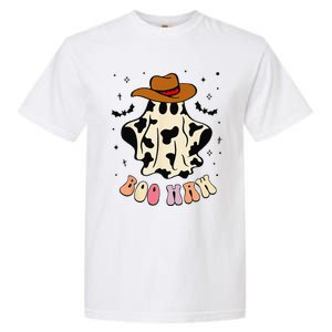 Boo Haw Ghost Western Cowboy Cowgirl Funny Halloween Spooky Garment-Dyed Heavyweight T-Shirt