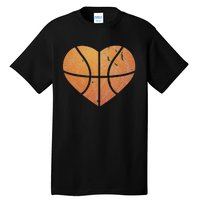 Basketball Heart Gift Player Vintage Valentine's Day Tall T-Shirt