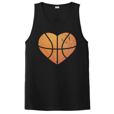 Basketball Heart Gift Player Vintage Valentine's Day PosiCharge Competitor Tank