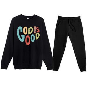 Bible Heart God Is Good Jesus Christian Prayer Preacher Premium Crewneck Sweatsuit Set