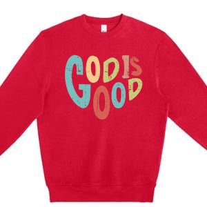 Bible Heart God Is Good Jesus Christian Prayer Preacher Premium Crewneck Sweatshirt