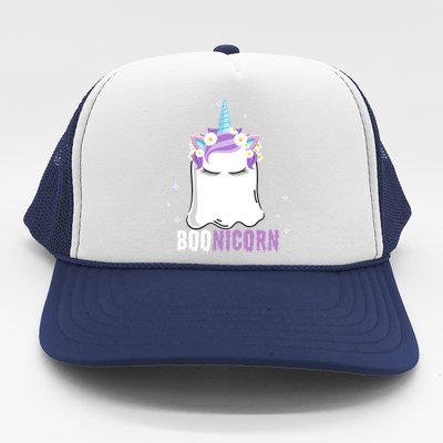 Boonicorn Halloween Ghost Unicorn Birthday Gift Trucker Hat