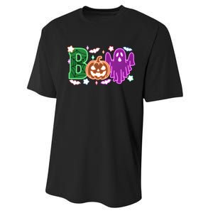 Boo Halloween Ghost Floral Performance Sprint T-Shirt