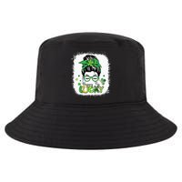 Bleached Happy Go Lucky Messy Bun St Patricks Day Cool Comfort Performance Bucket Hat