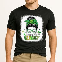 Bleached Happy Go Lucky Messy Bun St Patricks Day Performance Shirt