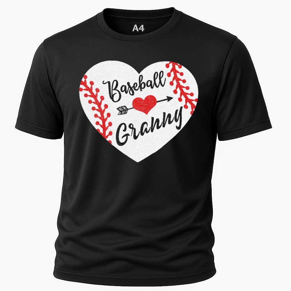 Baseball Heart Granny Grandma Mother's Day Gift Cooling Performance Crew T-Shirt
