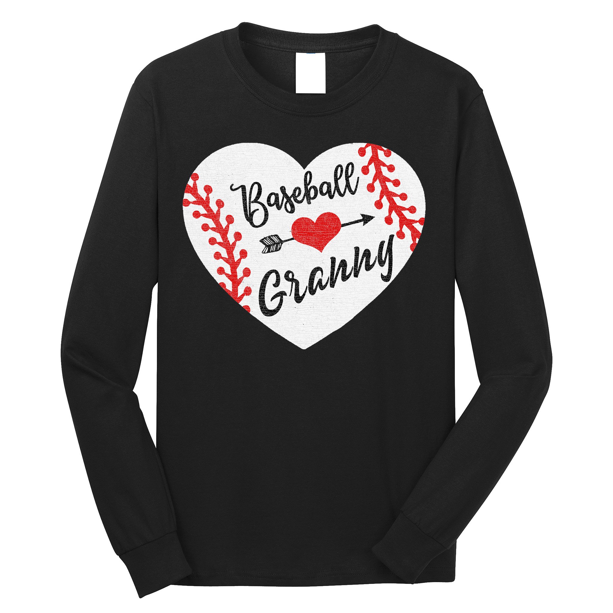 Baseball Heart Granny Grandma Mother's Day Gift Long Sleeve Shirt