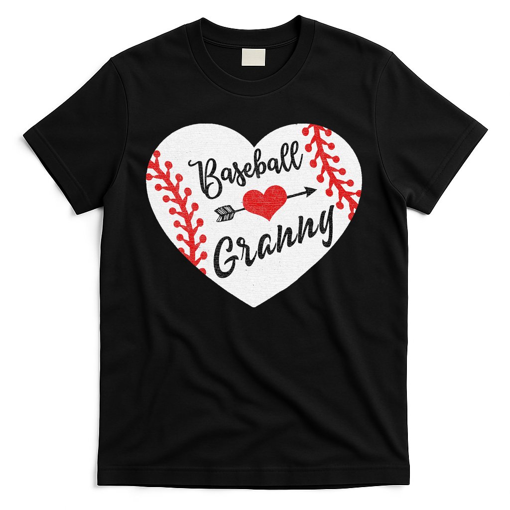 Baseball Heart Granny Grandma Mother's Day Gift T-Shirt