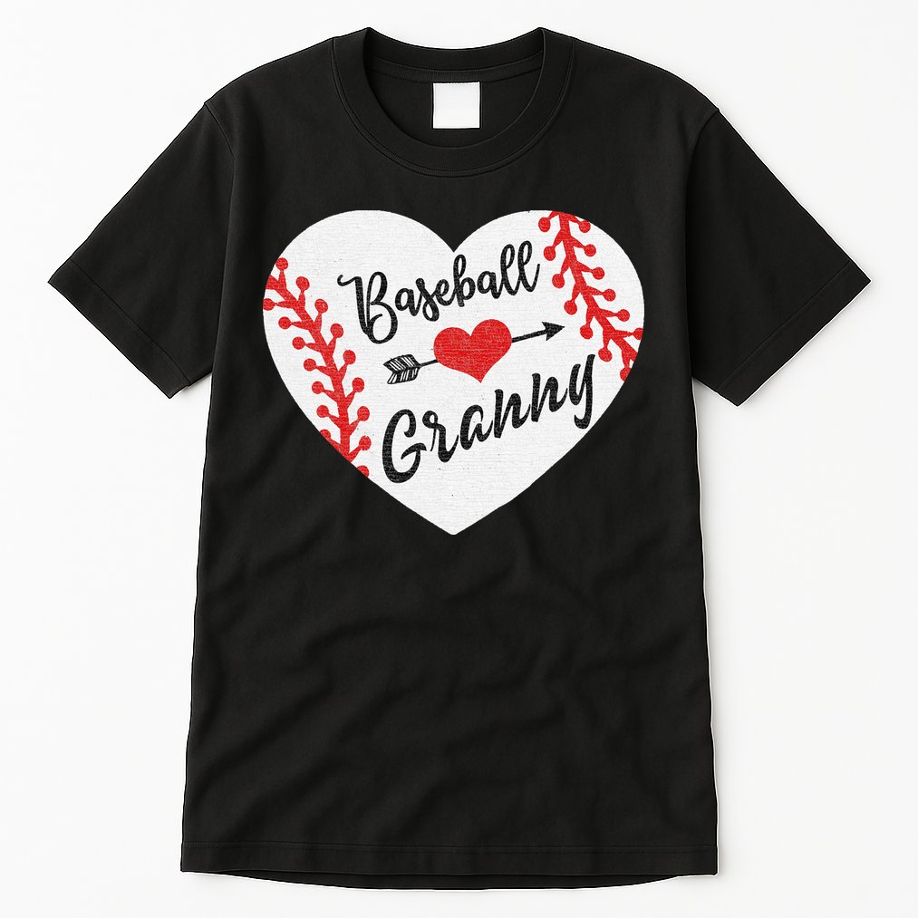 Baseball Heart Granny Grandma Mother's Day Gift Tall T-Shirt