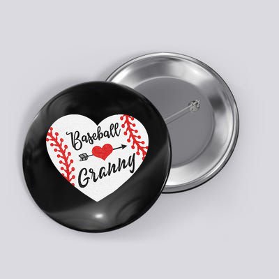 Baseball Heart Granny Grandma Mother's Day Gift Button