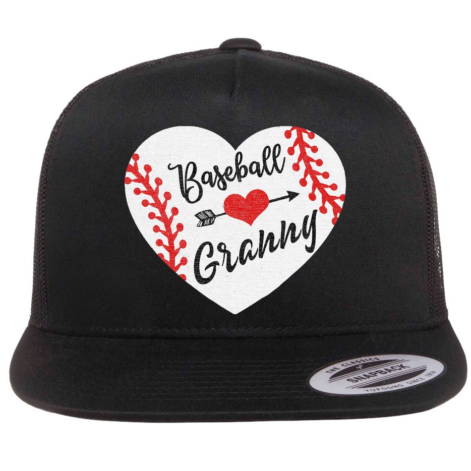 Baseball Heart Granny Grandma Mother's Day Gift Flat Bill Trucker Hat
