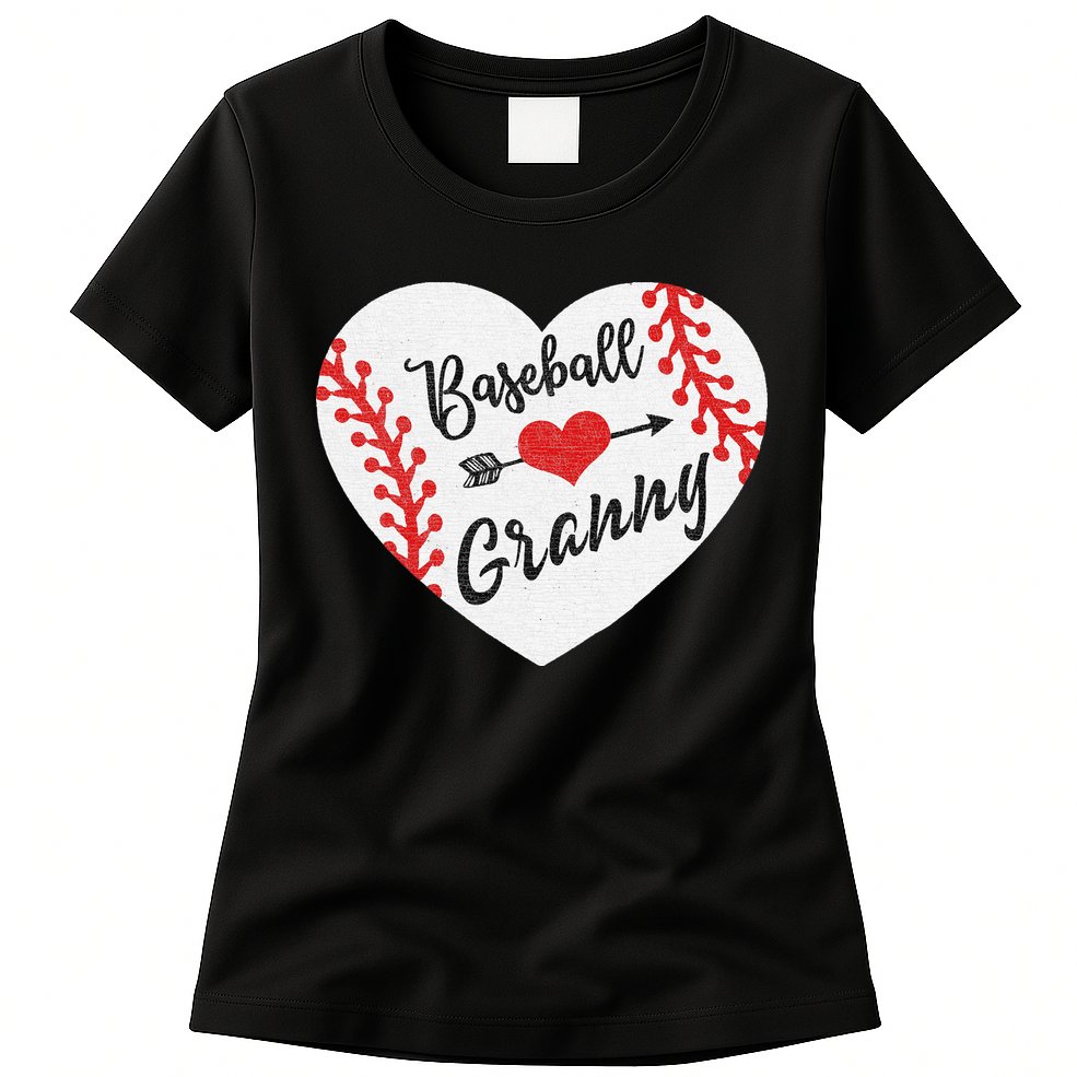 Baseball Heart Granny Grandma Mother's Day Gift Womens T-Shirt