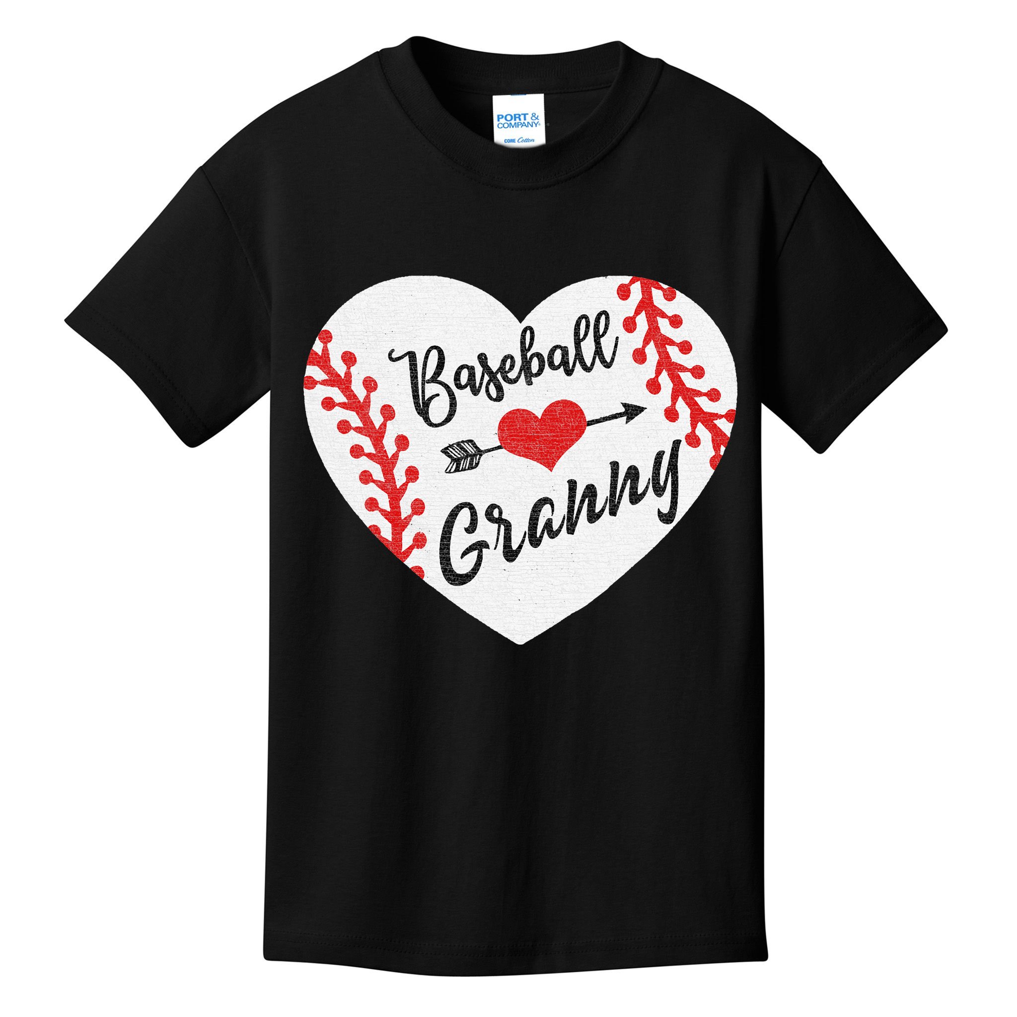 Baseball Heart Granny Grandma Mother's Day Gift Kids T-Shirt