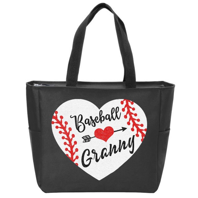 Baseball Heart Granny Grandma Mother's Day Gift Zip Tote Bag